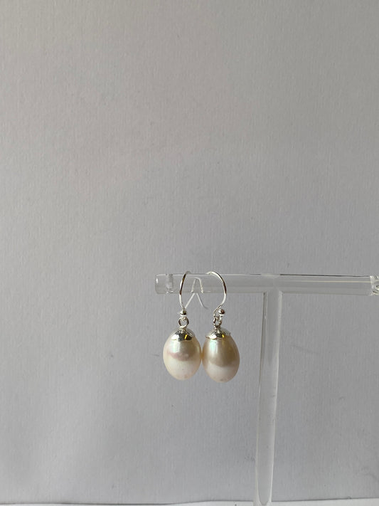 Perleøredobber hvit ferskvannsperle